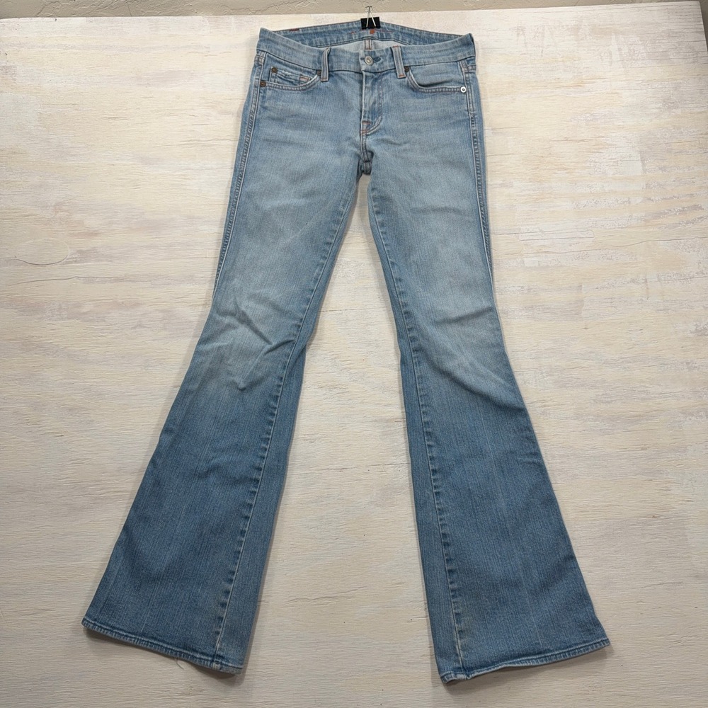 7 For All Mankind Jeans A Pocket 27 Flare Light Wash Denim Women